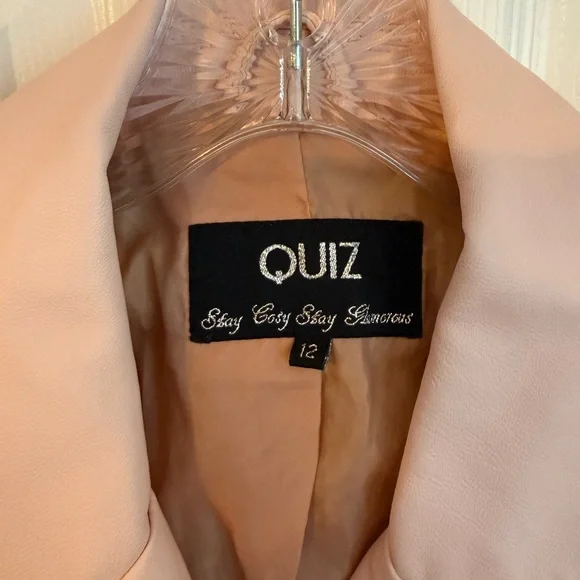 Kids 12 Pink Floral Embroidered faux leather  Jacket - Picture 8 of 8